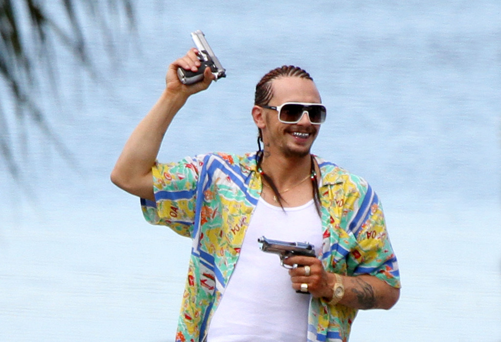 Exclusive James Franco Resembles KFed As He Films Spring Breakers